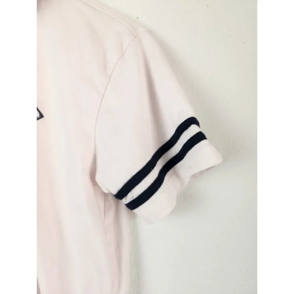 Ralph Lauren Polo Sport 1/4 Zip White/Pink Shirt Short Sleeve Men Size Medium